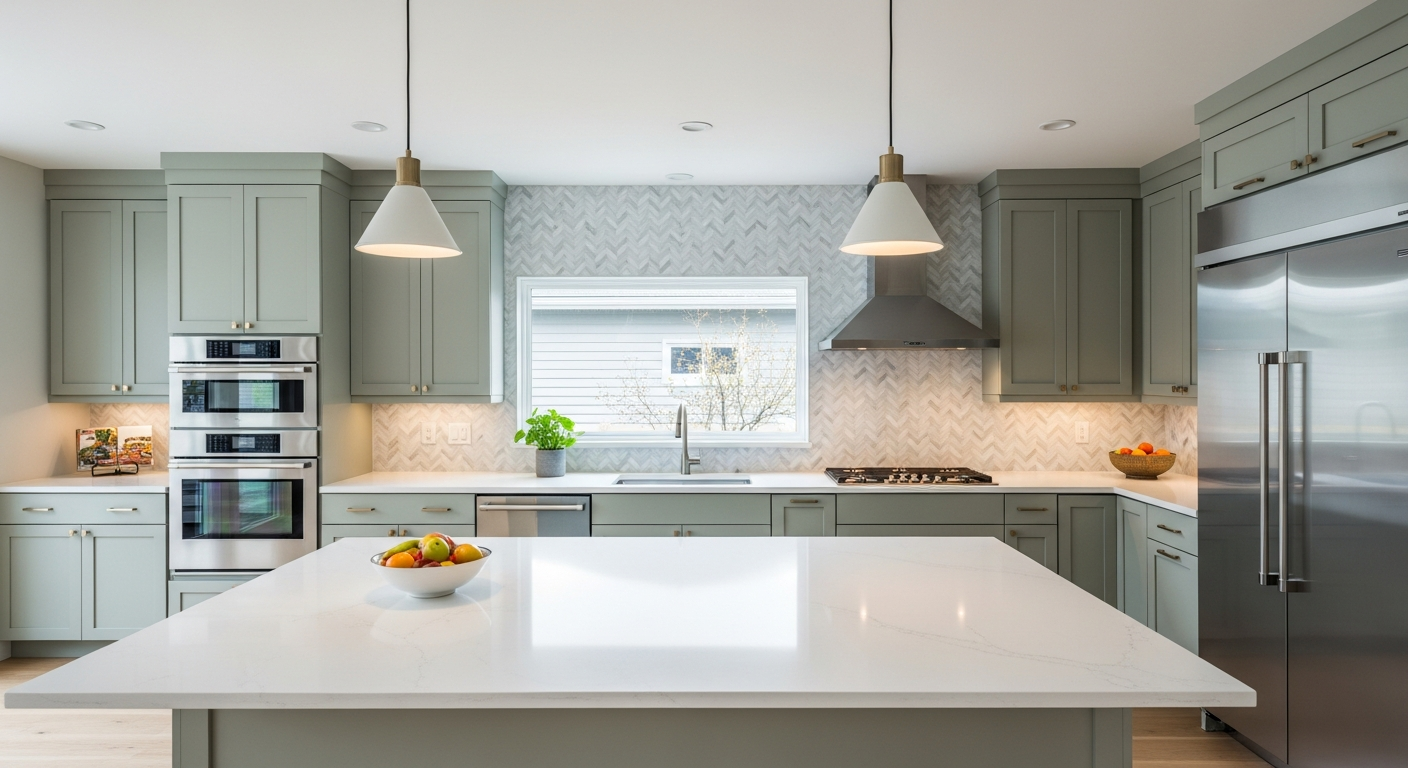 After AI home staging - stunning kitchen virtual staging real estate transformation