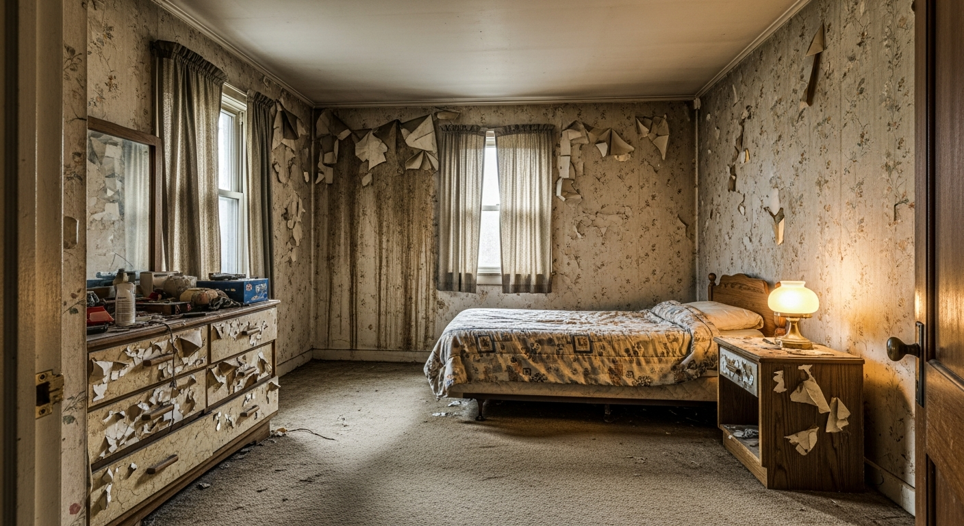 Before online home staging - empty bedroom needs virtual furniture staging